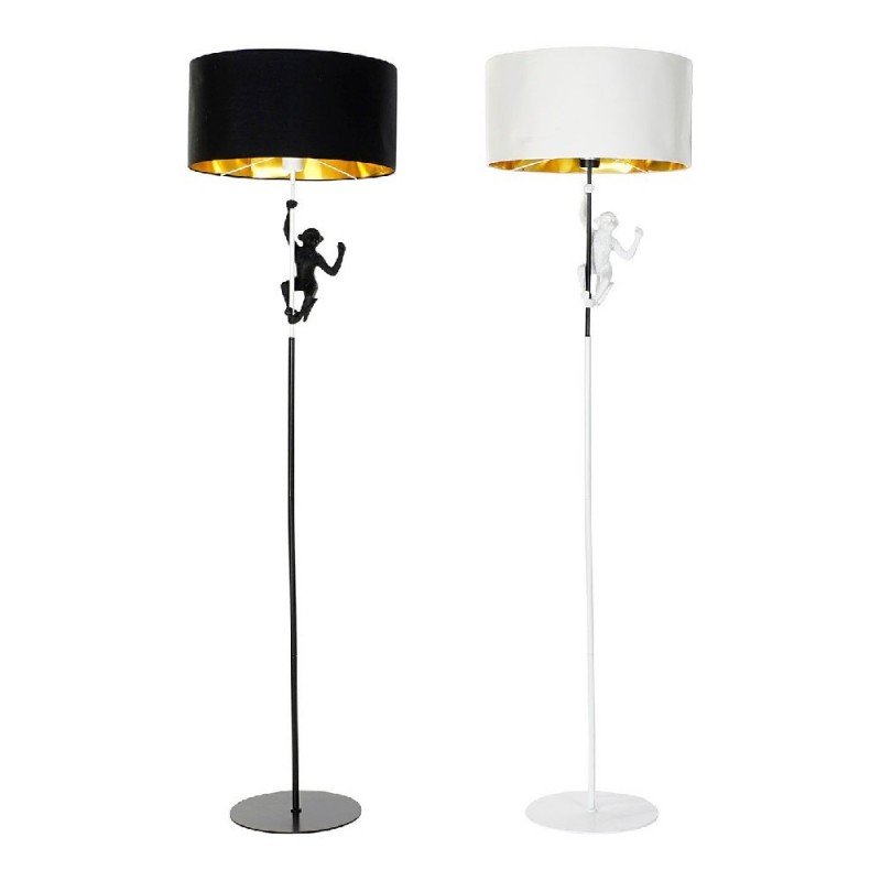 Floor lamp DKD Home Decor White Black Polyester Metal Resin Gold Monkey (2 pcs) (44 x 44 x 166 cm) - Article for the home at wholesale prices