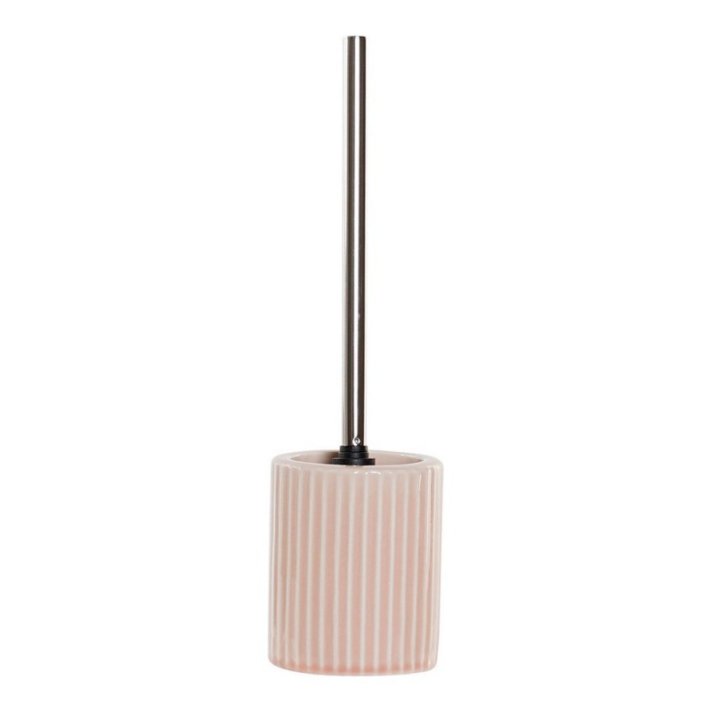 Toilet brush DKD Home Decor Rose Steel Stoneware Polypropylene (PP) (11 x 40.5 x 11 cm) - Article for the home at wholesale prices