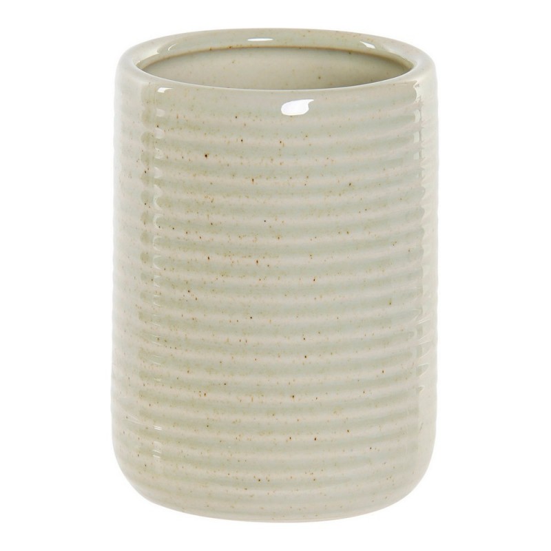 Toothbrush holder DKD Home Decor Sandstone Green (7.5 x 7.5 x 10.5 cm) - Article for the home at wholesale prices