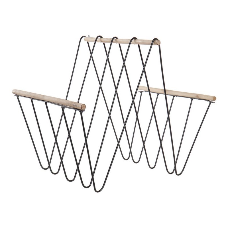 Magazine rack DKD Home Decor Black Iron Wood MDF (41 x 31 x 36 cm) - Article for the home at wholesale prices