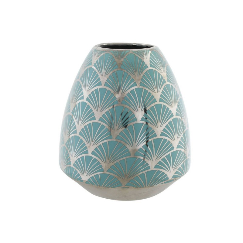 Vase DKD Home Decor Porcelaine Turquoise Oriental (16 x 16 x 18 cm) - Article pour la maison à prix grossiste