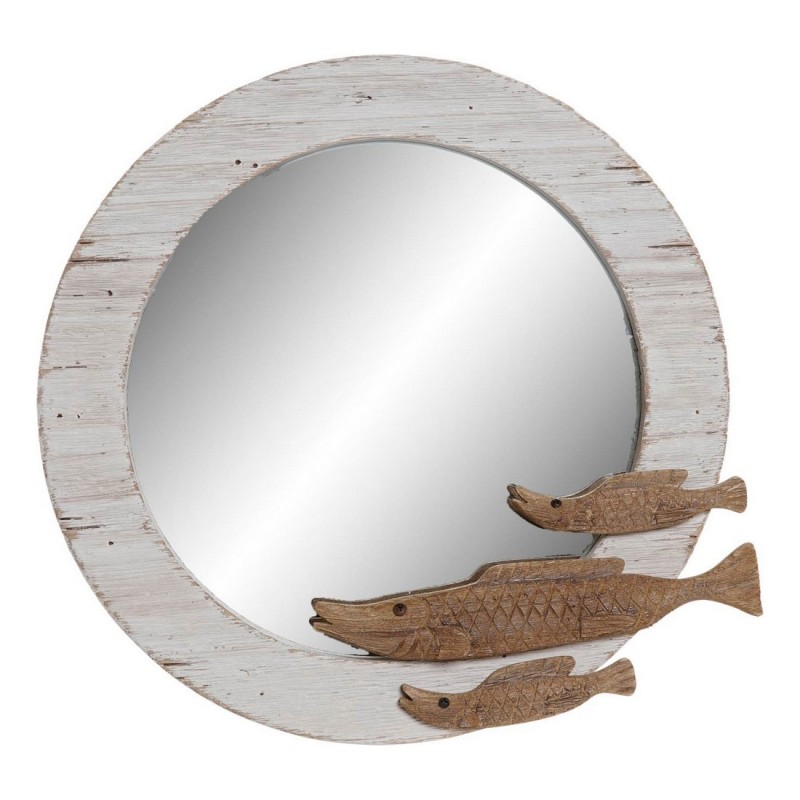 Wall mirror DKD Home Decor White paulownia wood (41.5 x 4 x 40 cm) - Article for the home at wholesale prices