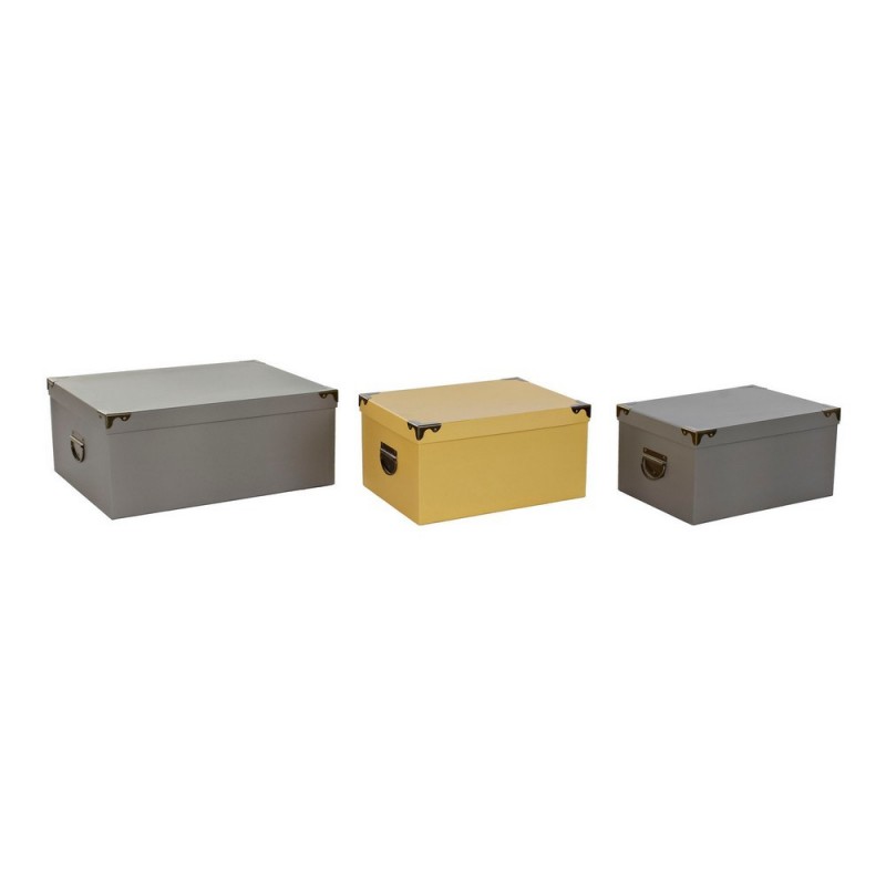 Set de boîtes décoratives DKD Home Decor Métal Carton (3 pcs) à prix grossiste - boîte à prix de gros