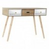 DKD Home Decor Desk White Brown Wood (100 x 50 x 76 cm) - Article for the home at wholesale prices