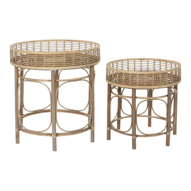 Table d'Appoint DKD Home Decor Rotin (2 pcs) - Article pour la maison à prix grossiste