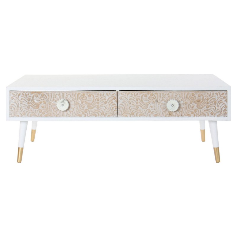 Meubles de télévision DKD Home Decor Blanc Sapin Marron Clair (120 x 65 x 42 cm) - Article pour la maison à prix grossiste