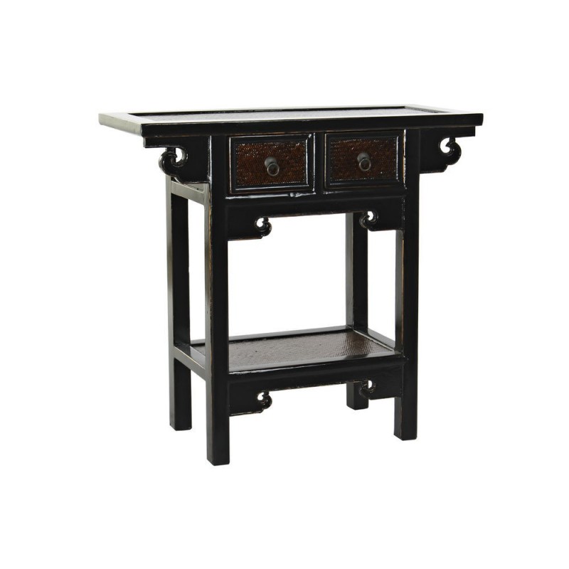 Side table DKD Home Decor Black Wood Dark Brown (85 x 35 x 80 cm) - Article for the home at wholesale prices