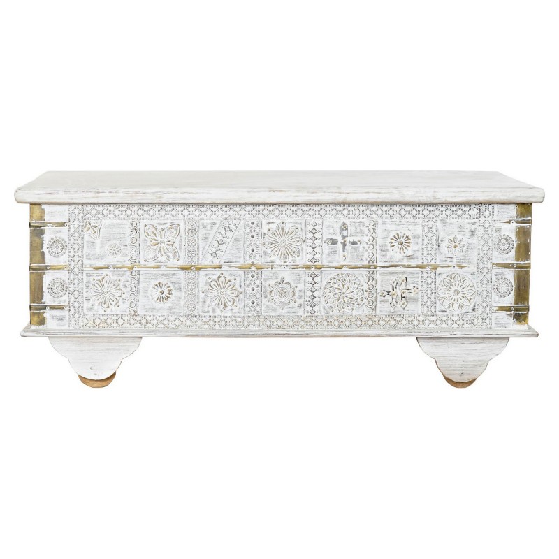 Side table DKD Home Decor White Metal Gold Mango wood (115 x 60 x 45 cm) - Article for the home at wholesale prices