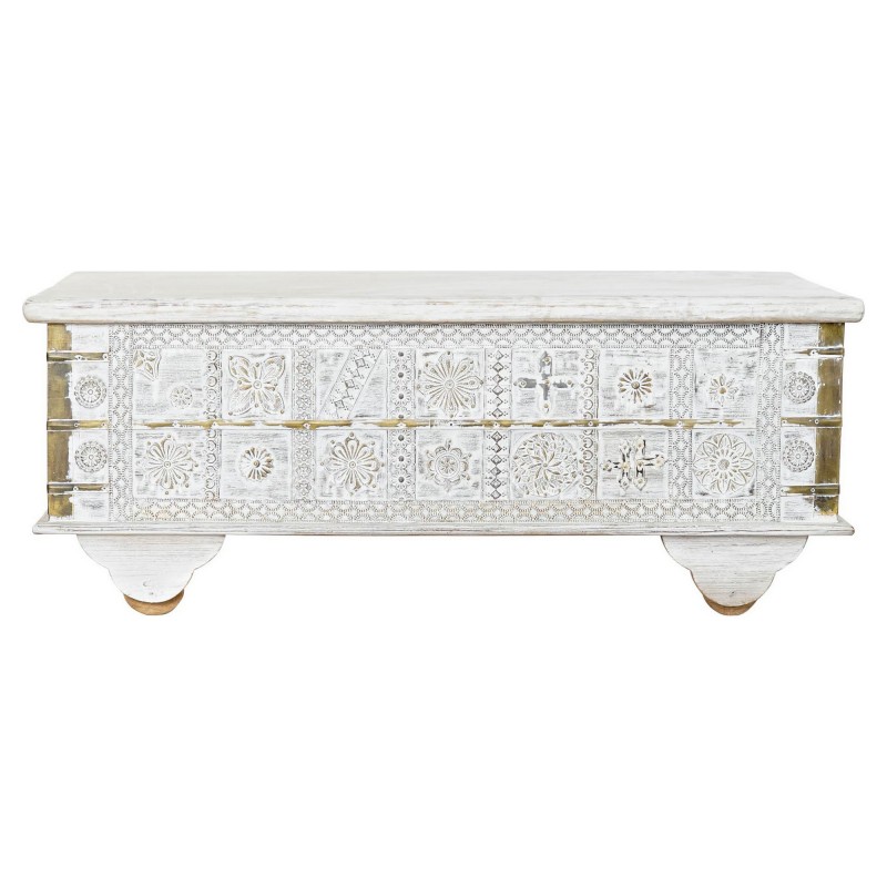 Table d'appoint DKD Home Decor Blanc Métal Doré Bois de manguier (115 x 60 x 45 cm) à prix de gros - Article pour la maison à prix grossiste