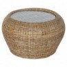 Table d'appoint DKD Home Decor Verre Rotin (82 x 82 x 48 cm) - Article pour la maison à prix de gros Table d'appoint DKD Home Decor Verre Rotin (82 x 82 x 48 cm) - Article pour la maison à prix de gros