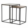 Side table DKD Home Decor Black Aluminium Silver (2 pcs) - Article for the home at wholesale prices