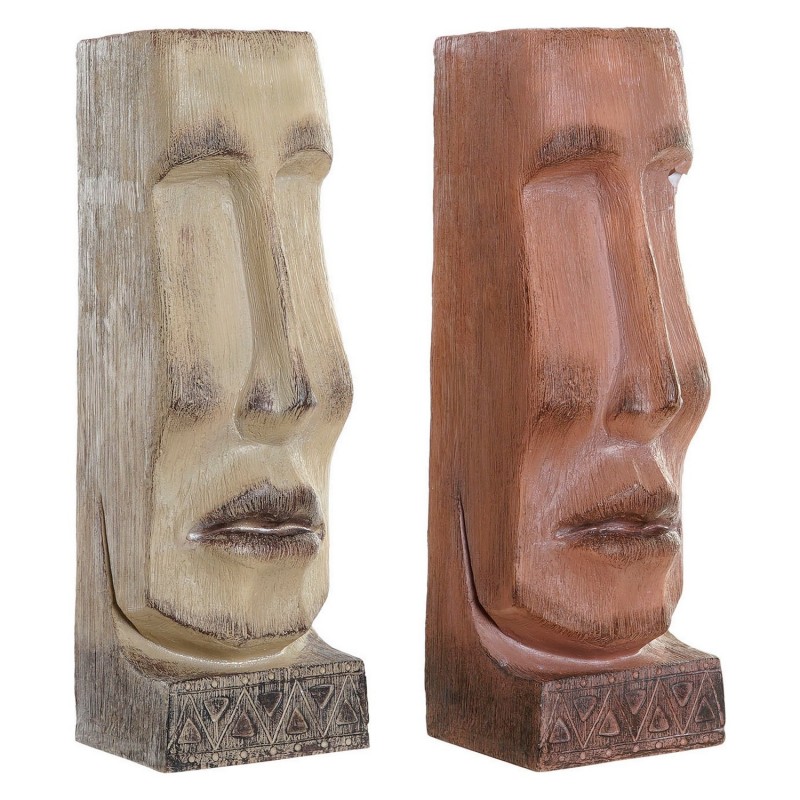 Cache-pot DKD Home Decor Beige Résine Terre cuite (2 pcs) (16 x 17 x 49 cm) à prix de gros - Article pour la maison à prix grossiste