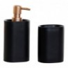 Ensemble de Bain DKD Home Decor Noir PVC Résine Doré Glam (2 pcs) (8.5 x 6 x 18 cm) - Article pour la maison à prix grossiste