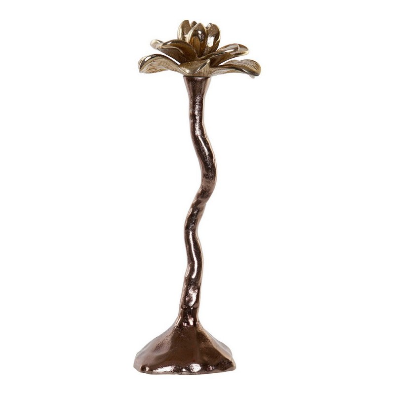Candleholder DKD Home Decor Flower Aluminium (1 x 0.1 x 32 cm) - Article for the home at wholesale prices