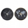 Horloge Murale DKD Home Decor Noir Aluminium Verre Doré Argenté Mappemonde (2 pcs) (30 x 4.3 x 30 cm) - Article pour la maison à prix de gros Horloge Murale DKD Home Decor Noir Aluminium Verre Doré Argenté Mappemonde (2 pcs) (30 x 4.3 x 30 cm) - Article pour la maison à prix de gros