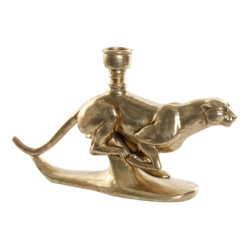 DKD Home Decor Leopard resin candlestick (25 x 6 x 14 cm) - Article for the home at wholesale prices