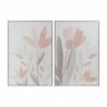 Cadre DKD Home Decor polystyrène Fleurs Toile (2 pcs) (62.2 x 3.5 x 92 cm) - Article pour la maison à prix de gros