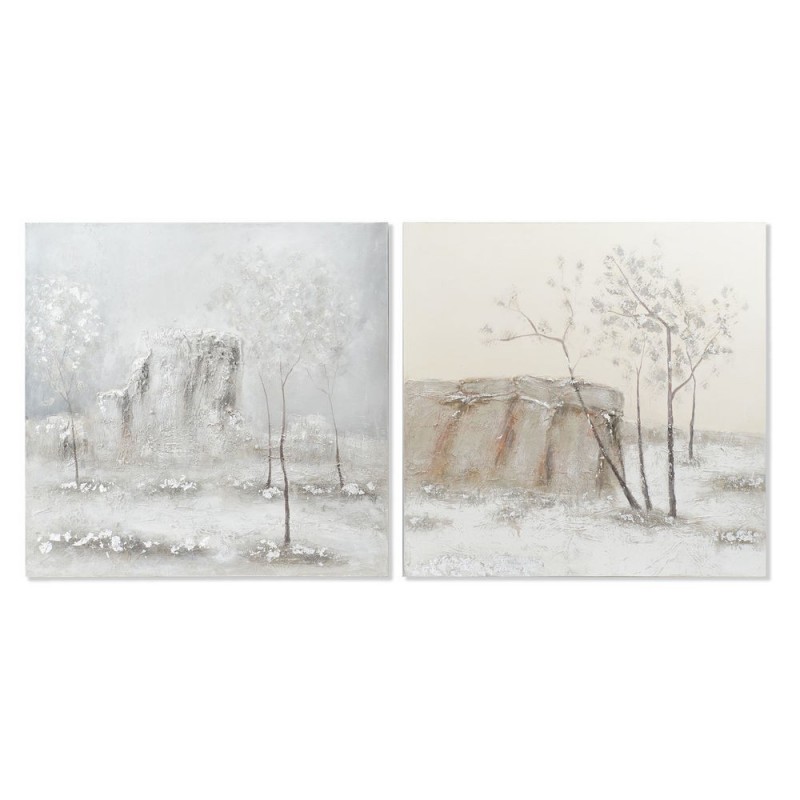 Frame DKD Home Decor Canvas Trees (100 x 3.8 x 100 cm) (2 Units) - Article for the home at wholesale prices