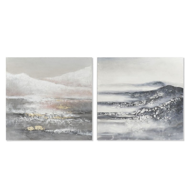 Frame DKD Home Decor Toile Paysage Moderne (100 x 3,8 x 100 cm) (2 Units) - Article for the home at wholesale prices