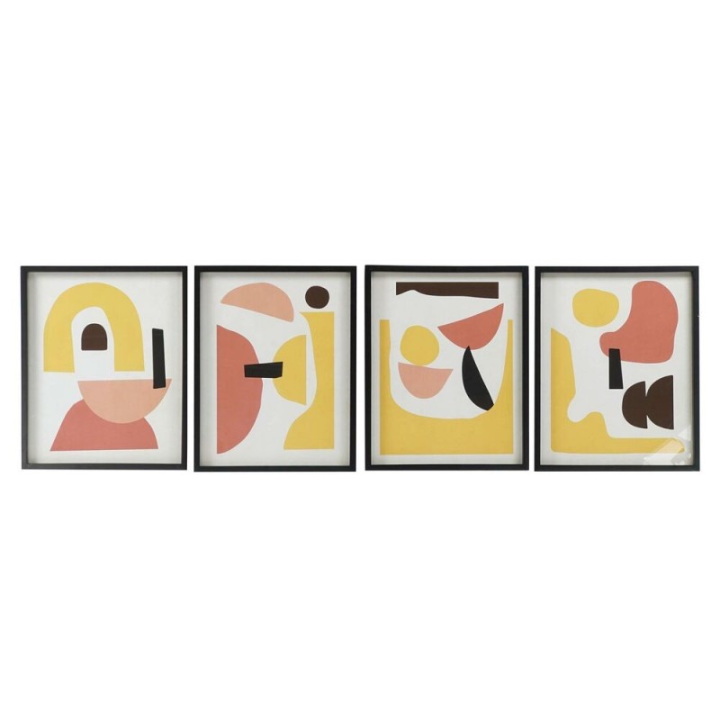 Frame DKD Home Decor Abstract Glass Wood MDF (4 pcs) (40 x 2.5 x 50 cm) - Article for the home at wholesale prices