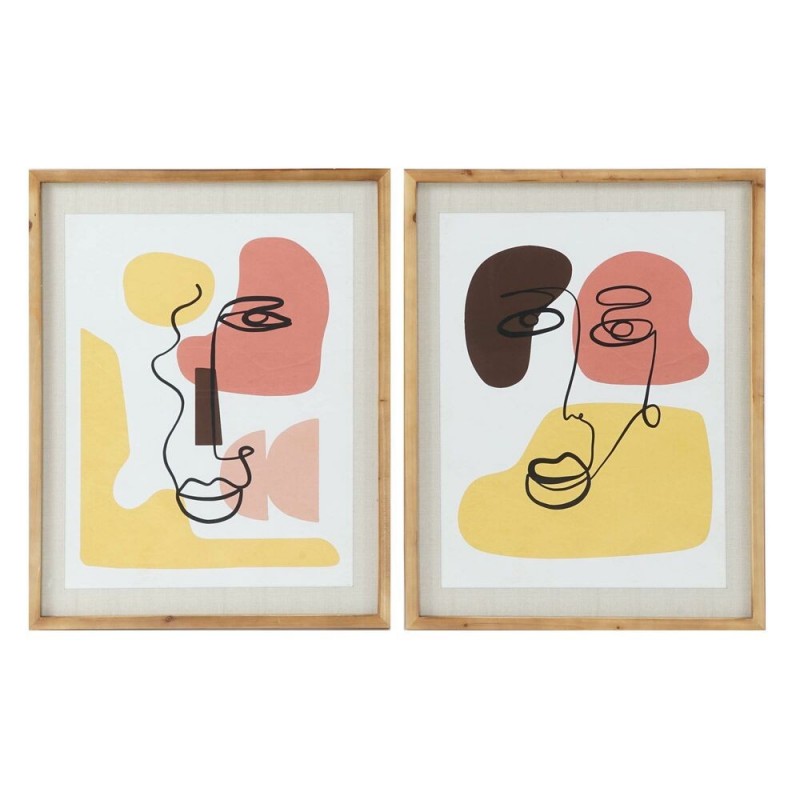 Cadre DKD Home Decor Abstrait (2 pcs) (55 x 2 x 70 cm) - Article pour la maison à prix de gros