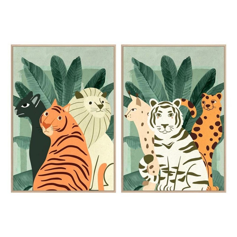 Cadre DKD Home Decor Tropical animaux (83 x 4,5 x 123 cm) (2 Unités) - Article pour la maison à prix de gros
