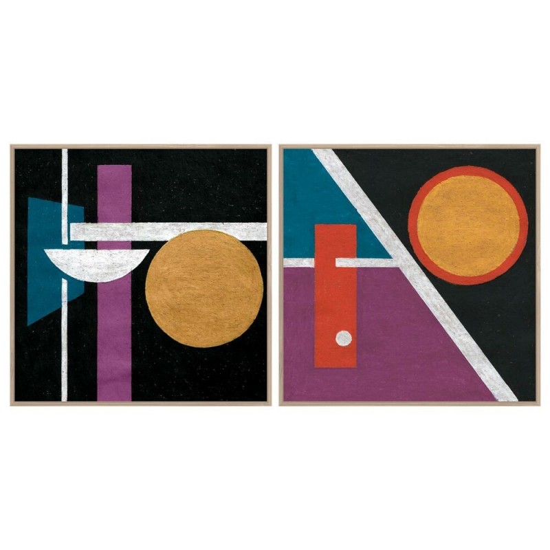 Cadre DKD Home Decor Abstrait (2 pcs) (83 x 4.5 x 83 cm) - Article pour la maison à prix grossiste