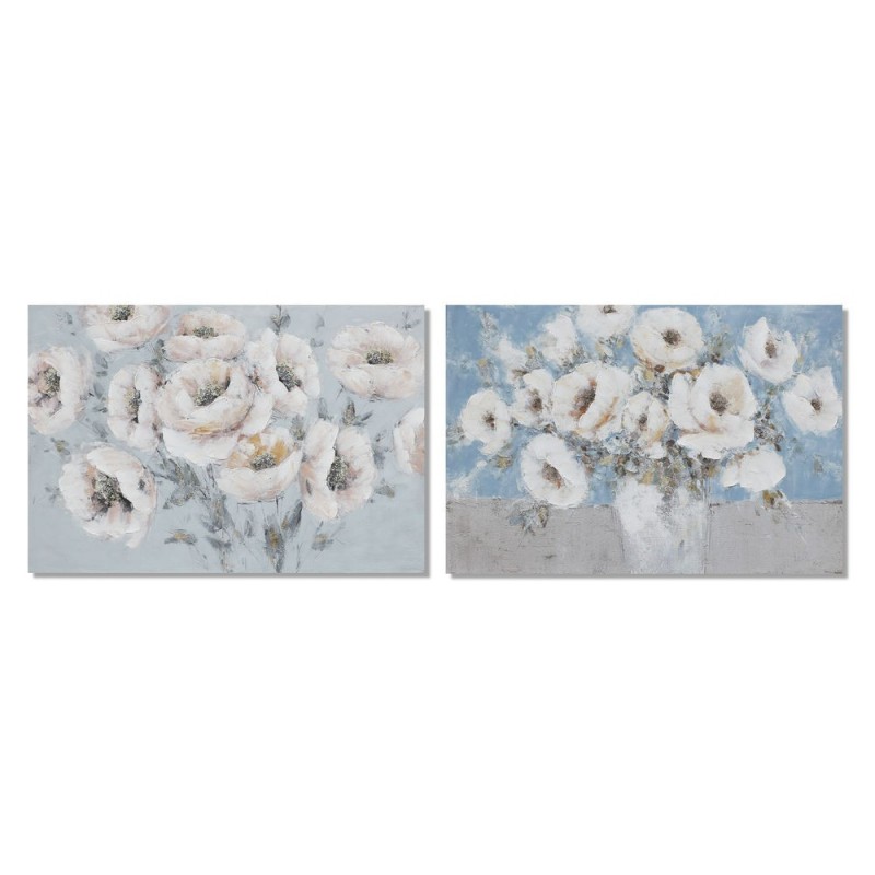 Cadre DKD Home Decor Fleurs (2 pcs) (120 x 2.8 x 80 cm) - Article pour la maison à prix de gros