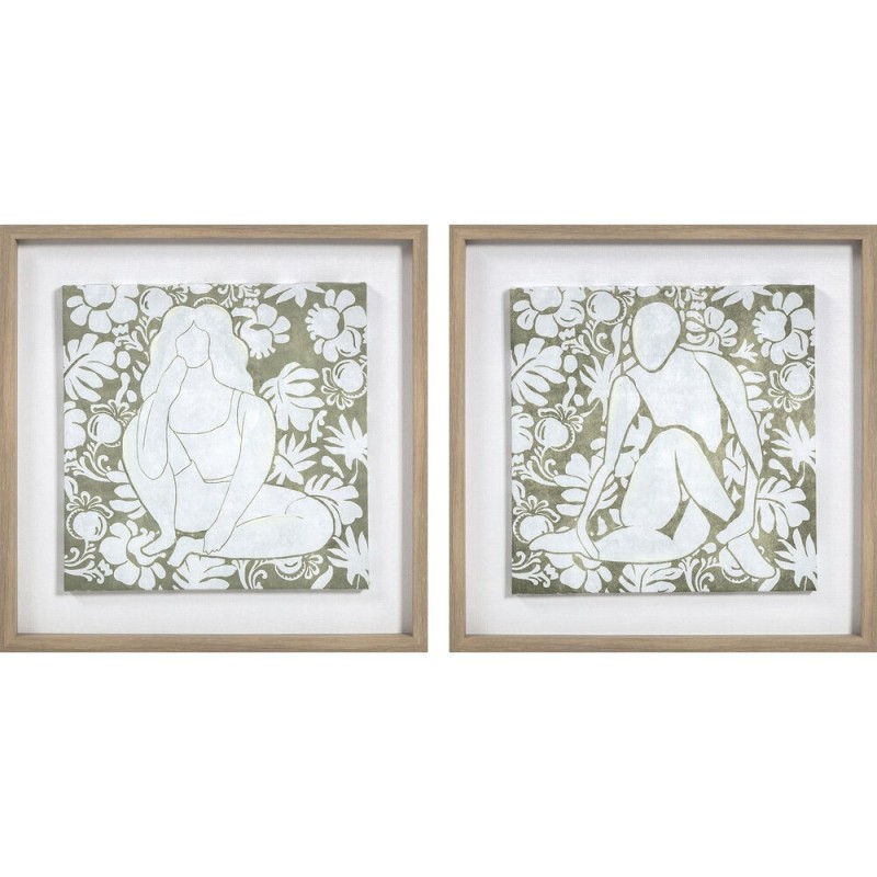 Cadre DKD Home Decor Fleurs (42 x 3 x 42 cm) (2 pcs) - Article pour la maison à prix grossiste