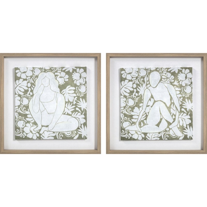 Frame DKD Home Decor Flowers (42 x 3 x 42 cm) (2 pcs) - Article for the home at wholesale prices