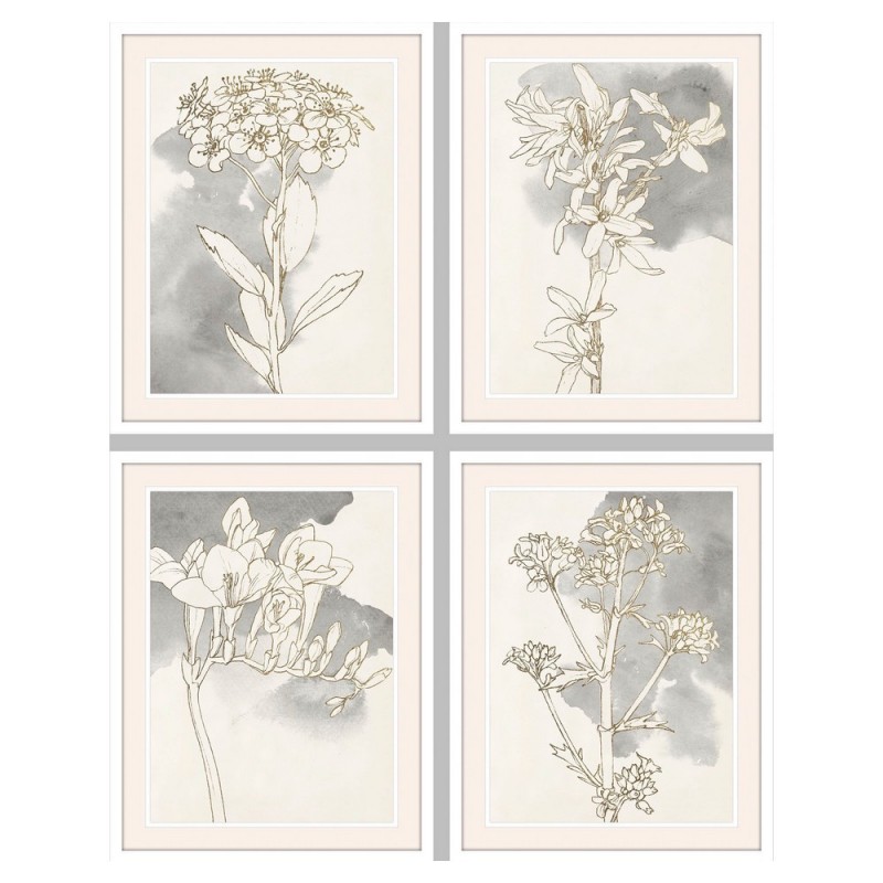 Cadre DKD Home Decor Fleurs (55 x 2.5 x 70 cm) (4 pcs) - Article pour la maison à prix grossiste