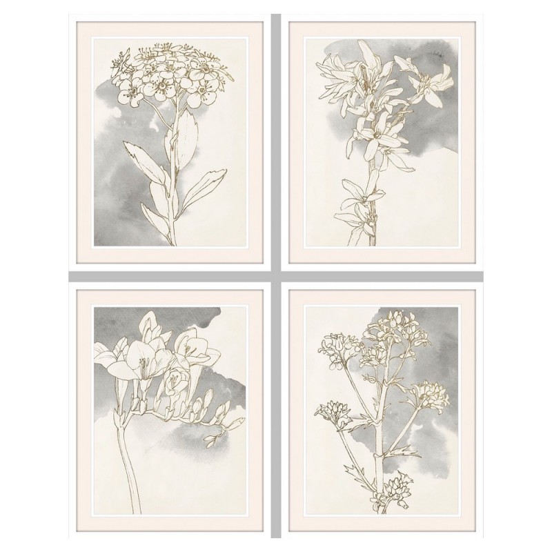 Cadre DKD Home Decor Fleurs (55 x 2.5 x 70 cm) (4 pcs) à prix de gros - Article pour la maison à prix grossiste