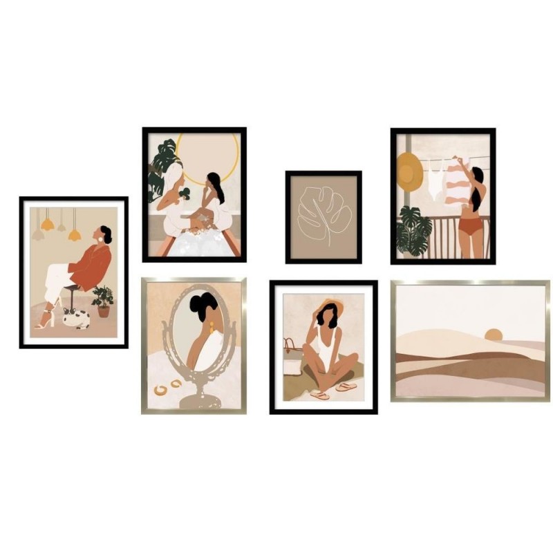 Set of 7 DKD Home Decor pictures (7 pcs) (30 x 2 x 40 cm) - Article for the home at wholesale prices