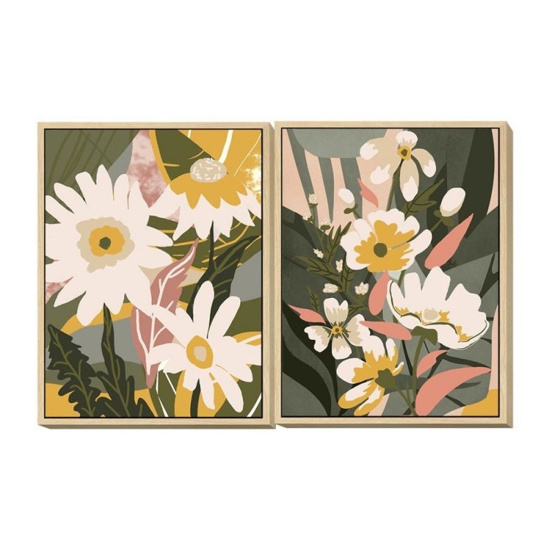 Frame DKD Home Decor Flowers (60 x 4 x 80 cm) (2 pcs) - Article for the home at wholesale prices