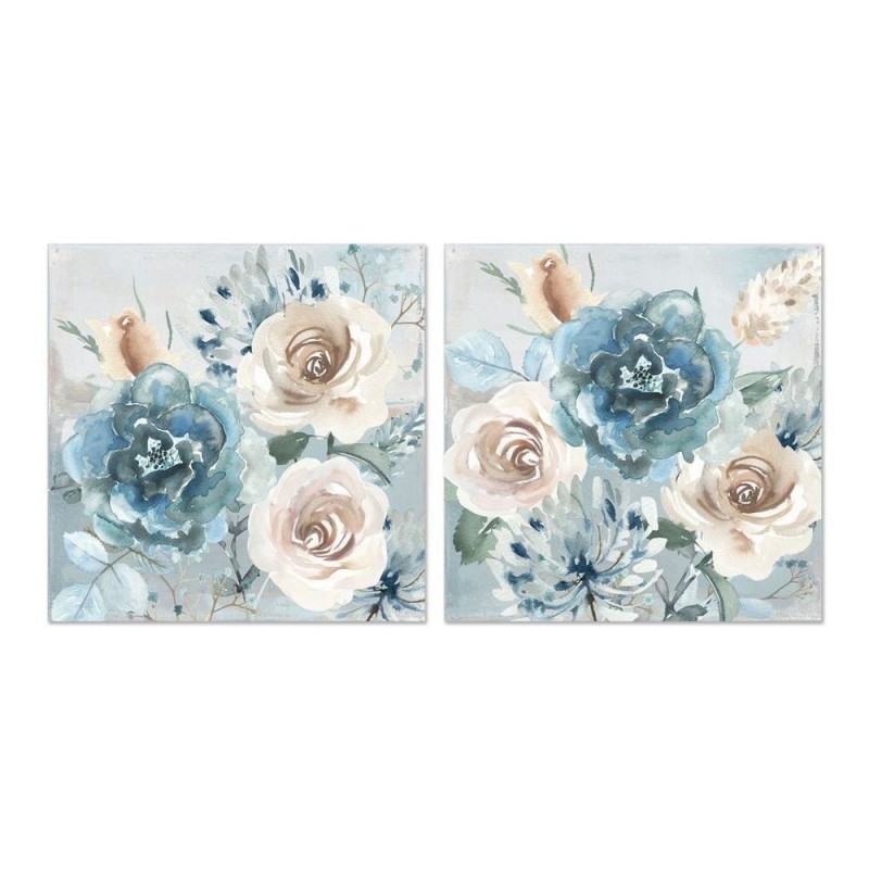 Frame DKD Home Decor Flowers (80 x 3 x 80 cm) (2 pcs) - Article for the home at wholesale prices