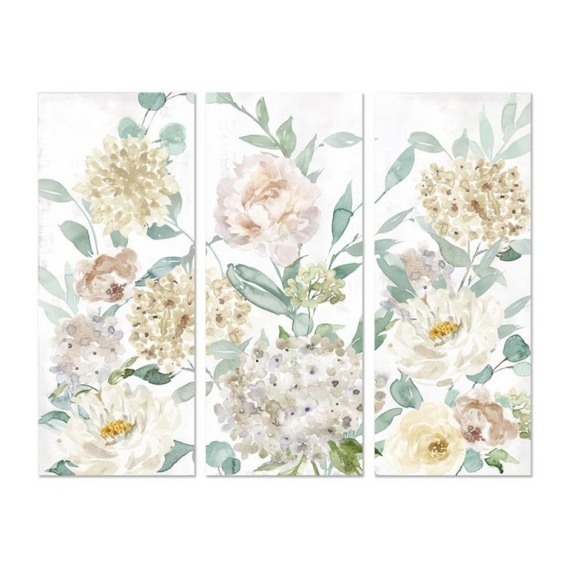 Cadre DKD Home Decor Fleurs (3 pcs) (55 x 3 x 135 cm) - Article pour la maison à prix de gros