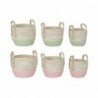 Basketball set DKD Home Decor Natural Pink Green Fiber (2 pcs) (30 x 30 x 32 cm) - Article for the home at wholesale prices