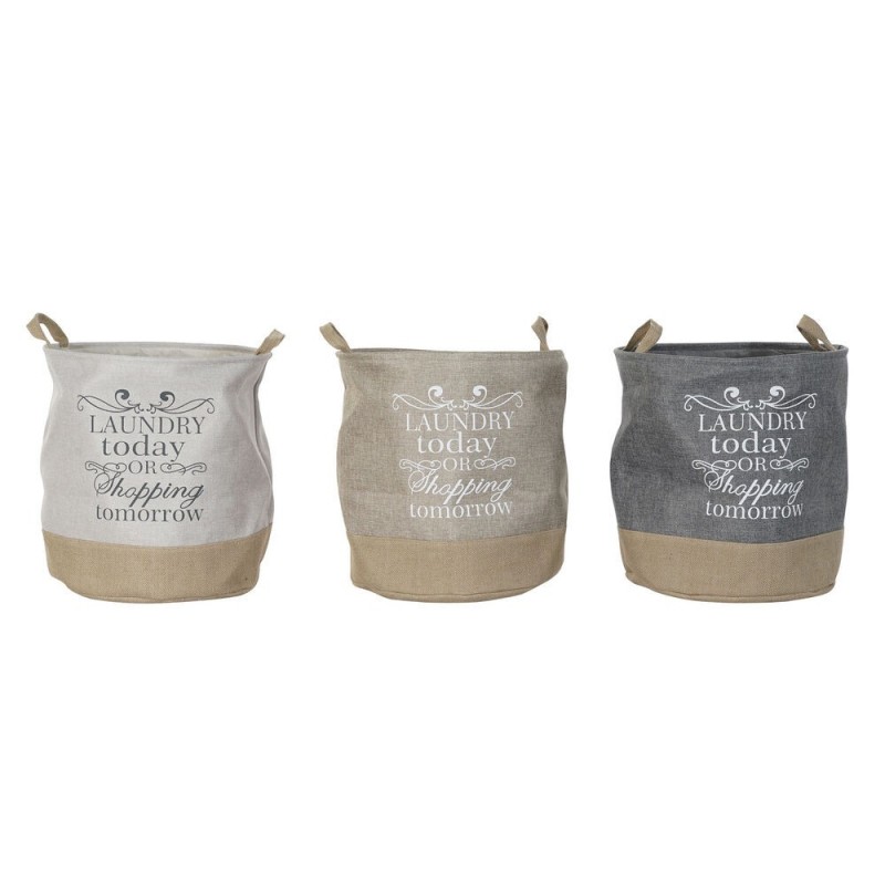 Panier DKD Home Decor Polyester (3 pcs) (39 x 39 x 41 cm) à prix grossiste - Article pour la maison à prix de gros