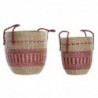 DKD Home Decor Basket Set Natural Red Sea Herbarium (2 pcs) (34 x 34 x 40 cm) - Article for the home at wholesale prices