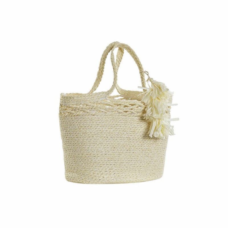 Basket DKD Home Decor Beige Natural fiber (36 x 29 x 48 cm) - Article for the home at wholesale prices