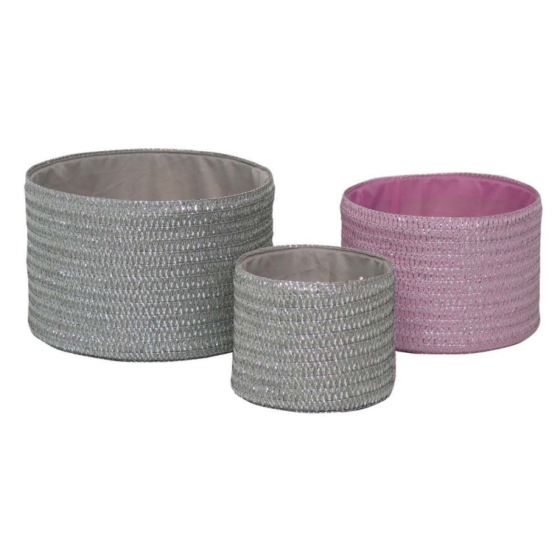 Set de basket DKD Home Decor polypropylène (3 pcs) (27 x 27 x 17 cm) - Article pour la maison à prix grossiste