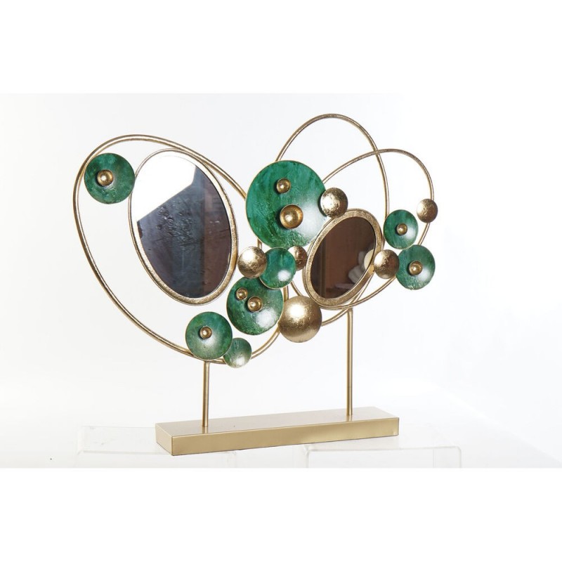 Figurine Décorative DKD Home Decor Miroir Doré Métal Vert (62 x 9 x 53.3 cm) à prix grossiste - Article pour la maison à prix de gros