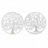Wall decoration DKD Home Decor White Metal Tree (2 pcs) (99 x 1 x 99 cm) - Article for the home at wholesale prices