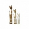 Figurine Décorative DKD Home Decor Chats (3 pcs) (14 x 7,5 x 80 cm) (12 x 6,5 x 60 cm) (16 x 7.5 x 100 cm) - Article pour la maison à prix grossiste