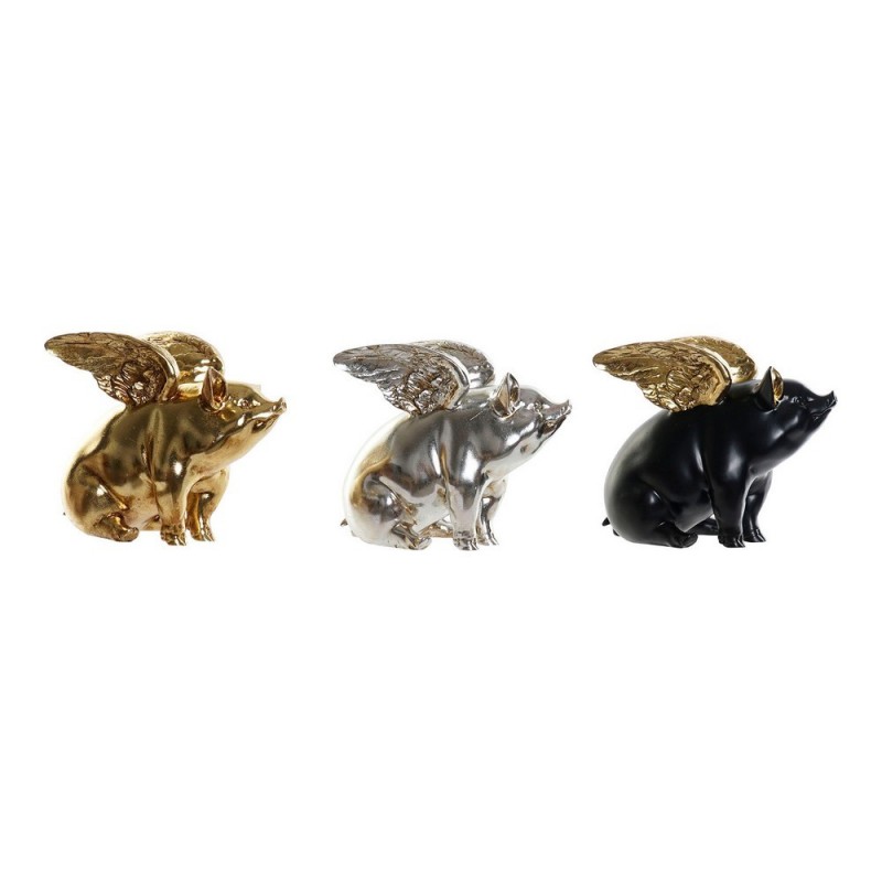 DKD Home Decor Resin Pig (26 x 17 x 22.5 cm) (3 pcs) - Article for the home at wholesale prices