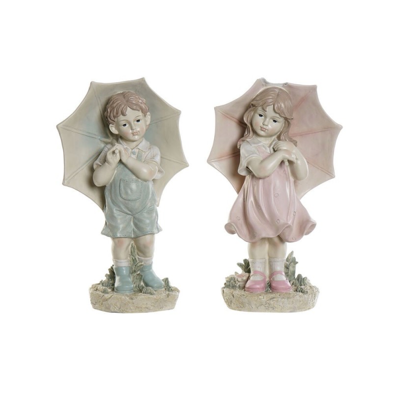 DKD Home Decor Blue Pink Resin Children's Figure (28 x 20 x 48.5 cm) (2 pcs) - Article for the home at wholesale prices