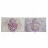Armoire à clés DKD Home Decor Toile Gris Beige Bois MDF (46.5 x 6 x 31.5 cm) (2 pcs) - Article pour la maison à prix grossiste