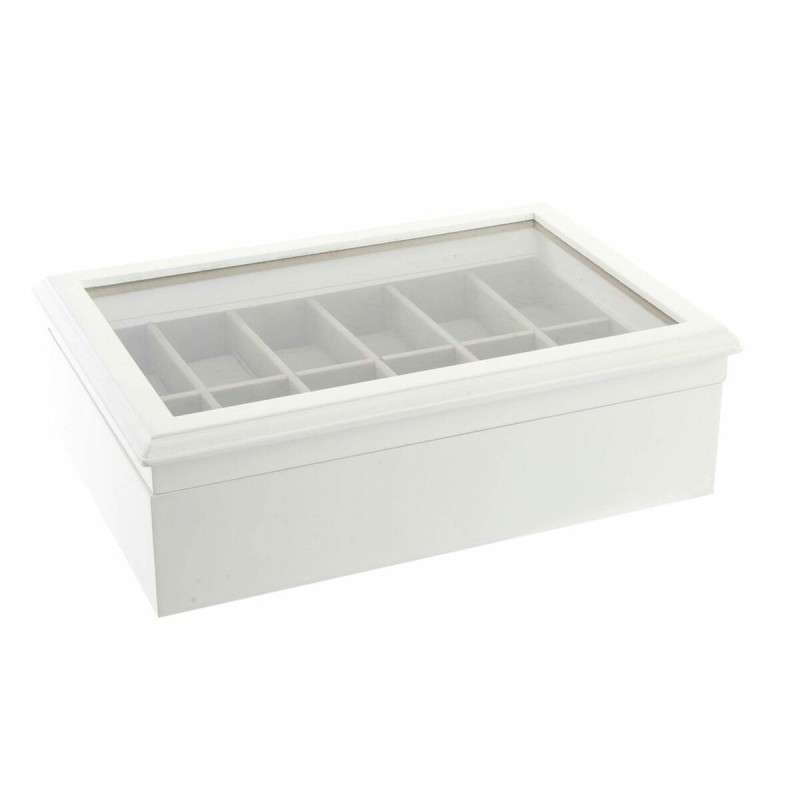 Boîte à bijoux DKD Home Decor Montres Verre Velours Romantique Bois MDF (28 x 19 x 9 cm) à prix de gros - Article pour la maison à prix grossiste