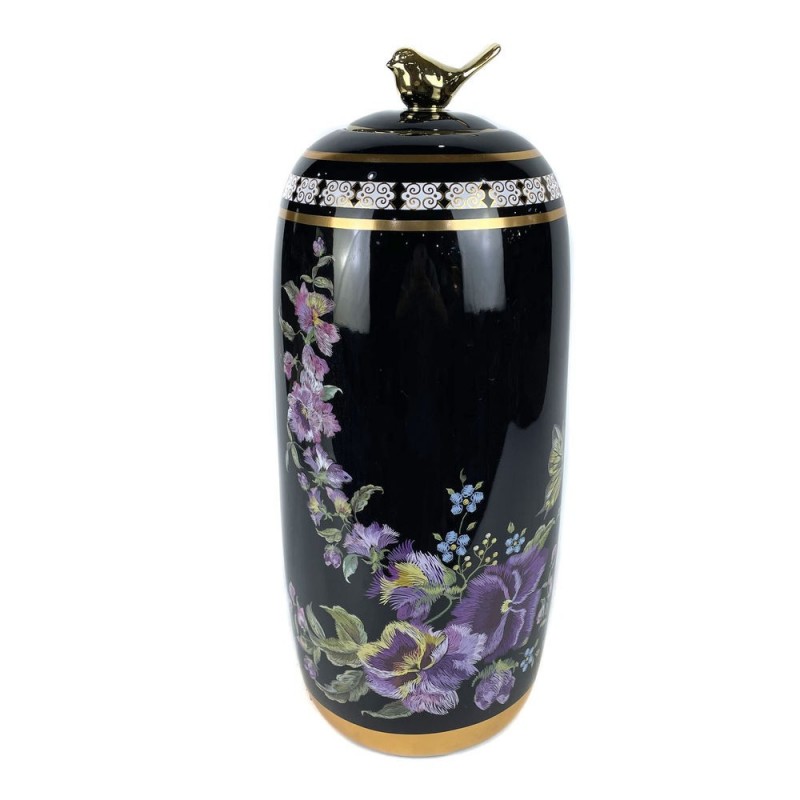 Vase DKD Home Decor Porcelaine Noir Shabby Chic (18 x 18 x 42 cm) - Article for the home at wholesale prices
