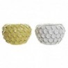 Vase DKD Home Decor White Ochre Modern Stoneware (24.5 x 24.5 x 17 cm) (2 pcs) - Article for the home at wholesale prices